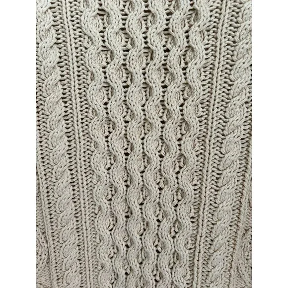 L.L. Bean Signature Womens Cable Knit Sweater Fisherman Herritage Chunky Size Sm - Picture 5 of 8
